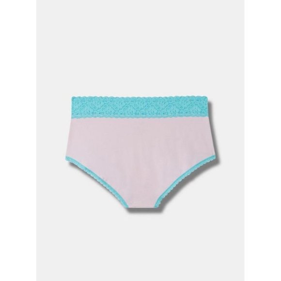 Torrid NWT Cotton Mid-Rise Lavender Brief Scallop Lace Trim Panty Size 2X - Picture 3 of 3